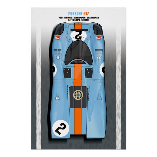 917 Rodriguez - Kinnunen Daytona 1970 Poster (Vorderseite)