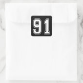 91 einundneunzig Varsity num Quadratischer Aufkleber (Tasche)