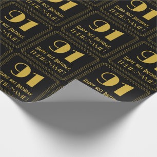 91. Geburtstag ~ Art Deco inspirierter Look "91", Geschenkpapier