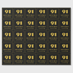 91. Geburtstag – Art Deco inspiriertes Aussehen "9 Geschenkpapier