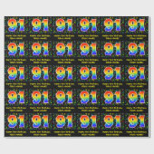91. Geburtstag: Farbige Musiksymbole, Regenbogen 9 Geschenkpapier (Flach)