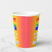 91. Geburtstag: Farbiges, lustiges Regenbogenmuste Pappbecher (Rechts)