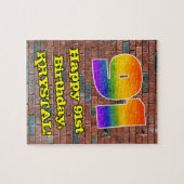 91. Geburtstag: Fun Graffiti-Inspiriert Regenbogen Puzzle (Horizontal)