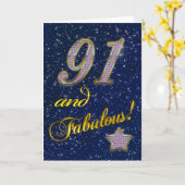 91. Geburtstag für jemanden Fabulous Karte (Gelbe Blume)