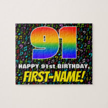 91. Geburtstag — Spaß, farbenfrohe Musiksymbole & 