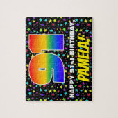 91. Geburtstag — Spaß, farbenfrohe Sternenweltenmu Puzzle (Vertikal)