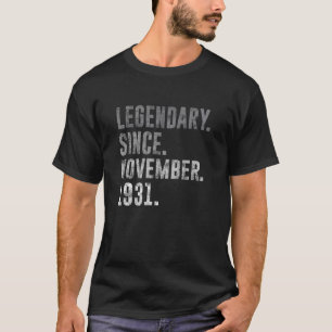 91. Geburtstag Vintager Legendär seit November 193 T-Shirt