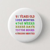 91. Geburtstagsfeiertage Button (Vorderseite)