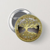 [91] Golden keltischer Lebensbaum [3D] Button (Vorne & Hinten)