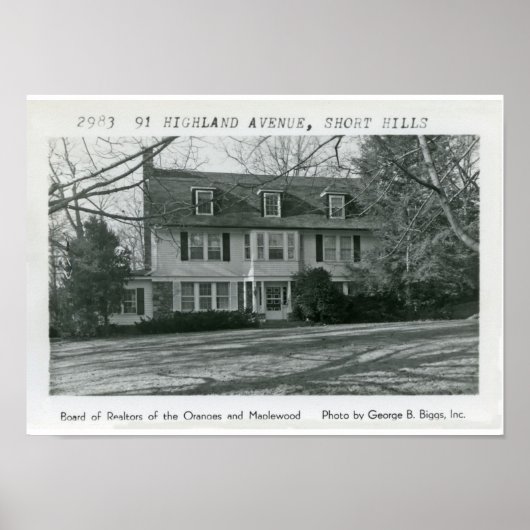 91 Highland Avenue Kurz Hills NJ Poster (Vorne)