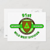 91. INFANTRIEDIVISION "DER WILD WEST" POSTKARTE (Vorne/Hinten)