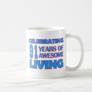 91 Jahre alte Geburtstagsentwürfe Kaffeetasse