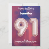 91 Jahre alte Happy Birthday Card (Rückseite)