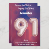91 Jahre alte Happy Birthday Card (Vorne/Hinten)
