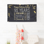 91 Jahre - Elegant Black & Gold - 91. Geburtstag Banner (Insitu)