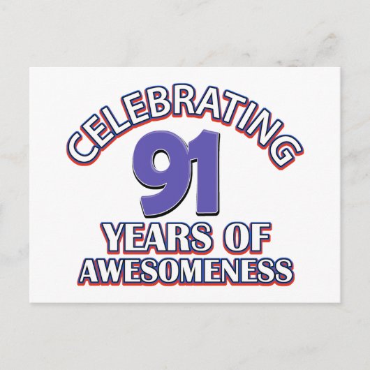 91 Jahre Geschenkdesigns Postkarte (Vorderseite)