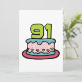 91-jähriger Geburtstagskuchen Karte (Stehend Vorderseite)