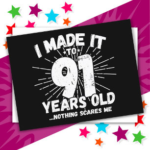 91-jähriger sarkastischer Meme Lustiger 91. Geburt Postkarte