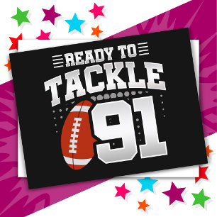 91-jähriger Tackle-Fußball-Party 91. Geburtstag Postkarte