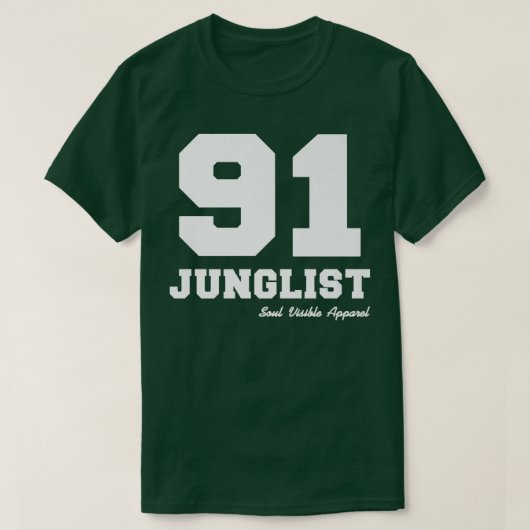 91 Junglist Drum & Bass Jungle Music T-Shirt (Design vorne)