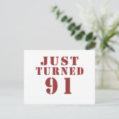 91 Nur Geburtstag gekehrt Postkarte (Stehend Vorderseite)