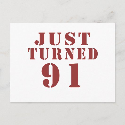 91 Nur Geburtstag gekehrt Postkarte (Vorderseite)