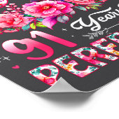 91 Year Old Made In 1935 Floral 91st Birthday Wome Poster (Ecke)