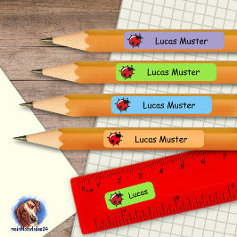 92 DIY Stifteaufkleber blau grün - Marienkäfer Rechteckiger Aufkleber