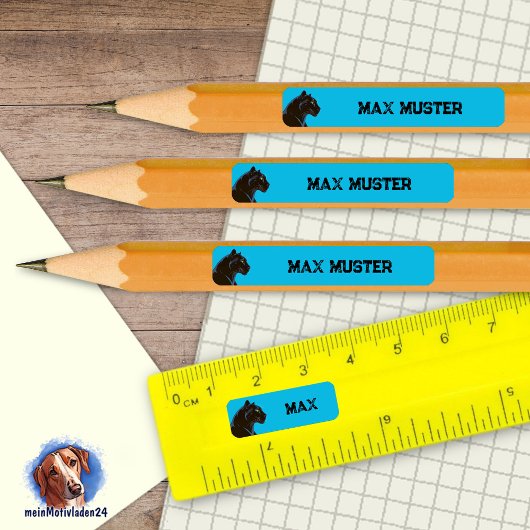 92 DIY Stifteaufkleber blau - Schwarzer Panther Rechteckiger Aufkleber