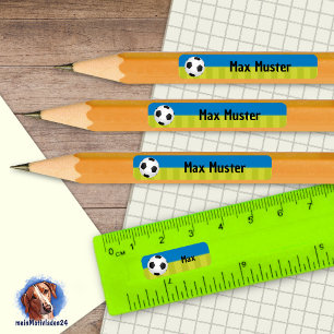 92 DIY Stifteaufkleber Fußball blau grün Rechteckiger Aufkleber