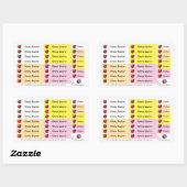 92 DIY Stifteaufkleber gelb rosa - Marienkäfer Rechteckiger Aufkleber (Blatt)