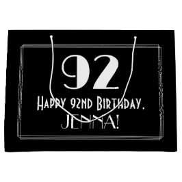 92. Geburtstag: Art Deco Inspiriert Stil "92", Nam Große Geschenktüte
