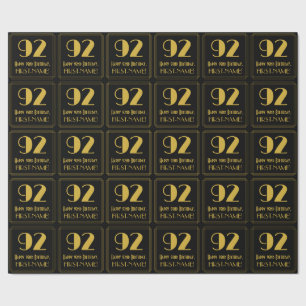 92. Geburtstag ~ Art Deco inspirierter Look "92", Geschenkpapier
