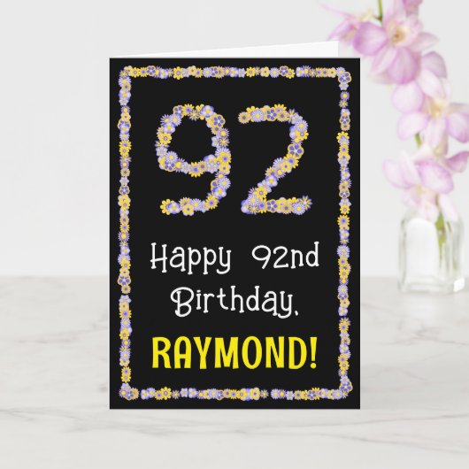 92. Geburtstag: Blumennummer, Individuelle Name, B Karte (Orchidee)