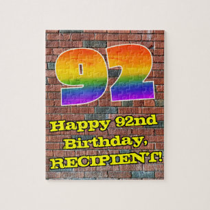 92. Geburtstag: Fun Graffiti-Inspiriert Regenbogen Puzzle