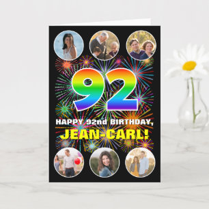 92. Geburtstag: Fun Rainbow #, Individuelle Name & Karte