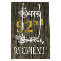 92. Geburtstag: Imitate Gold Look & Imitate Holzmu