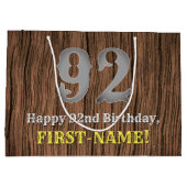 92. Geburtstag: Inspirierter Country Western Look, Große Geschenktüte (Rückseite)