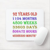 92. Geburtstag - Meilensteine Mousepad (Mit Mouse)