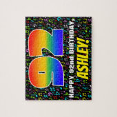 92. Geburtstag — Spaß, farbenfrohe Musiksymbole &  Puzzle (Vertikal)