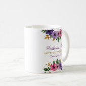 92. Geburtstagsfeier - Blumenkreide mit Goldnummer Kaffeetasse (VorderseiteRechts)