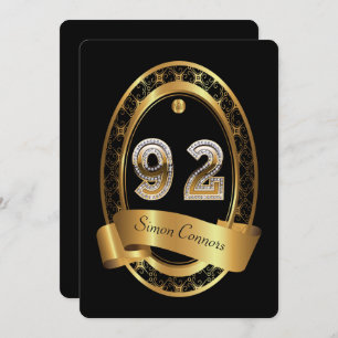 92. Geburtstagsfrau, elegante Farbe Einladung