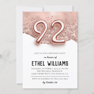 92. Geburtstagsparty Einladung