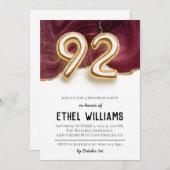 92. Geburtstagsparty Einladung (Vorne/Hinten)