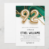 92. Geburtstagsparty Einladung (Vorne/Hinten)