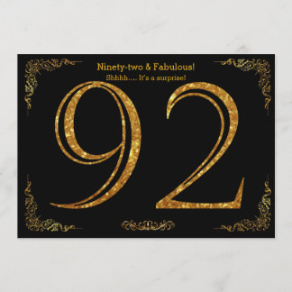 92. Geburtstagsparty, Gatsby-Styl, schwarzer Glitz Einladung