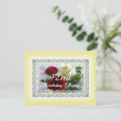 92. Geburtstagsparty, Rot/Gelbe Rosen Einladung (Stehend Vorderseite)