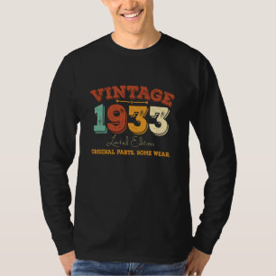 92 Jahre alt 1933 Vintages 92. Geburtstagsgeschenk T-Shirt