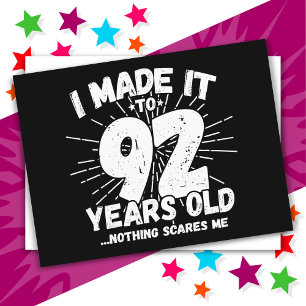 92 Jahre alt Sarcastic Meme Funny 92. Geburtstag Postkarte