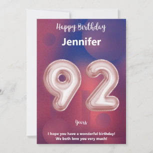 92 Jahre alte Happy Birthday Card